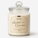 Vela Aromática 610g - Âmbar e Canela - Olfati Candle