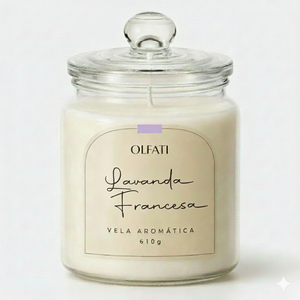 Vela Aromática 610g - Lavanda Francesa - Olfati Candle