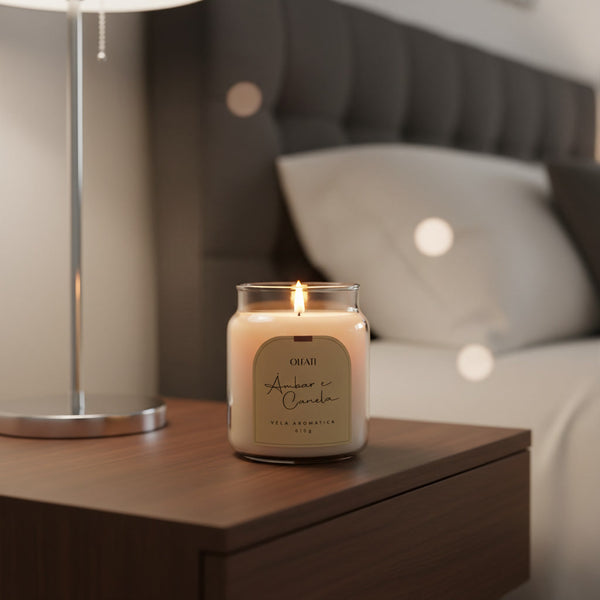 Vela Aromática 610g - Âmbar e Canela - Olfati Candle