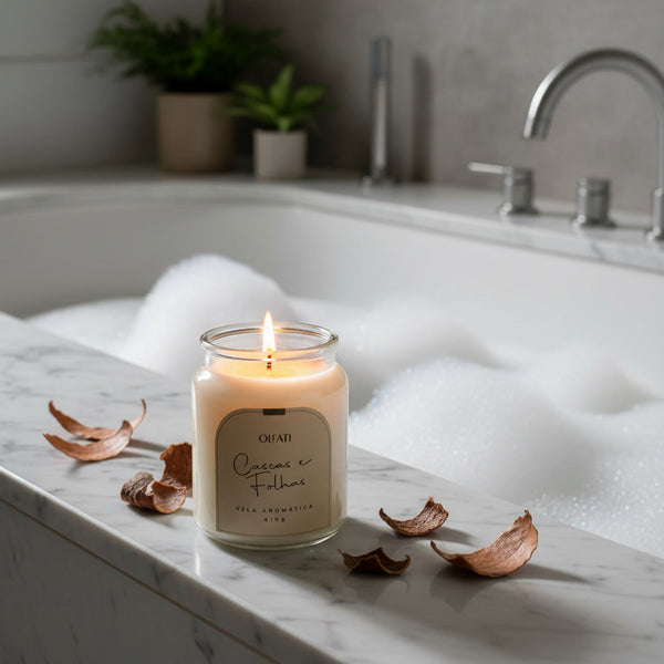 Vela Aromática 610g - Cascas e Folhas - Olfati Candle